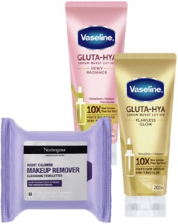 Neutrogena-Wipes-25s-or-Vaseline-Gluta-Hya-200ml on sale