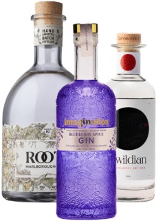 Roots-Dry-or-Pinot-Noir-Gin-700mL-Imagination-Blueberry-Spice-Gin-700mL-or-Awildian-Gin-Range-500mL on sale