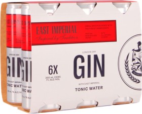 East-Imperial-London-Gin-Tonic-Range-7-6-X-250mL-Cans on sale
