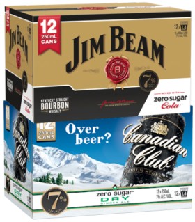 Jim+Beam+Gold+7%25+Zero+or+Canadian+Club+%26amp%3B+Dry+Zero+7%25+12+X+250mL+Cans