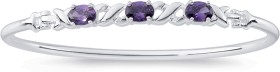 Sterling+Silver+Purple+Cubic+Zirconia+Bangle