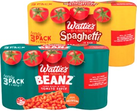 Watties-Baked-Beanz-or-Spaghetti-Handypack-3-x-420g on sale