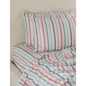 Hush-100-Cotton-Printed-Flannelette-Flat-or-Fitted-Sheets-or-Pillowcase-Pair-Stripe on sale
