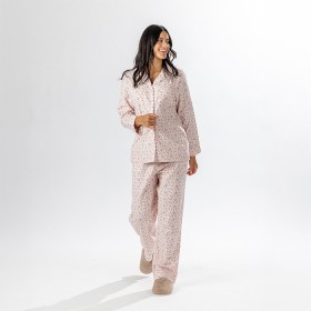 Gracious+Living+Pink+Floral+Flannelette+PJ+Set