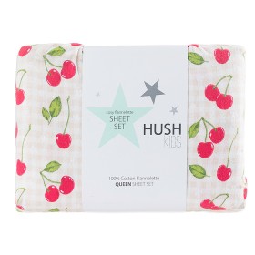 Hush+Kids+Cherry+Daisies+Flannelette+Sheet+Set