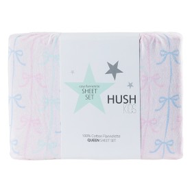 Hush+Kids+Pretty+Bow+Flannelette+Sheet+Set