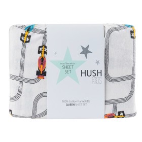 Hush-Kids-Race-Cars-Flannelette-Sheet-Set on sale