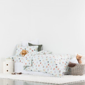 Hush+Baby+Forest+Animal+Flannelette+Single+Duvet+Cover+Set