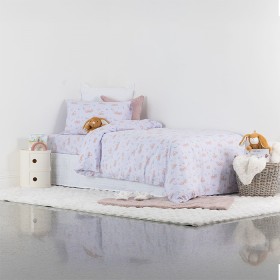 Hush+Baby+Garden+Bunny+Flannelette+Single+Duvet+Cover+Set
