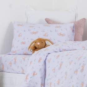 Hush-Baby-Garden-Bunny-Flannelette-Cot-Cover on sale