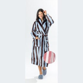 Amparo-Bold-Stripe-Bathrobe-Pale-Blue on sale