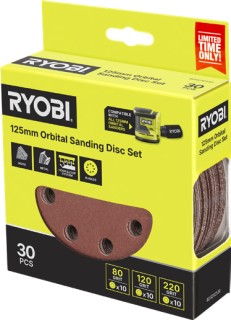 Ryobi+30+Pce+125mm+Orbital+Sanding+Disc+Set