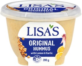 Lisas-Plain-Hummus-200g on sale