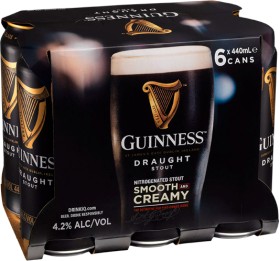 Guinness+Draught+Stout+440ml+Cans+6+Pack