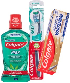 Colgate+Whitening+115g%2C+Plax+Fresh+Mint+500ml+or+360+1+Pack