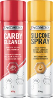 Motortech-Carby-Throttle-Cleaner-400g-Silicone-Spray-330g on sale