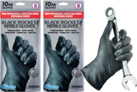 Black-Rocket-Nitrile-Disposable-Gloves-10-Pack on sale