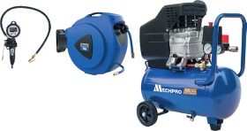 Mechpro-2HP-Air-Compressor-Retractable-Air-Hose-Reel-Digitial-Tyre-Inflator-Combo on sale