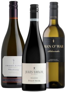 Craggy+Range+Kidnappers+Chardonnay+or+Gimblett+Gravels+Ros%26eacute%3B%2C+Jules+Taylor+Pinot+Noir+or+Man+O%26rsquo%3BWar+Sidewinder+Sauvignon+Blanc+750ml