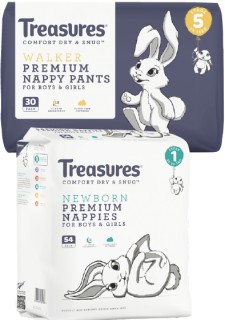 Treasures+Bulk+Nappies+30-54+Pack+or+Nappy+Pants+28-34+Pack