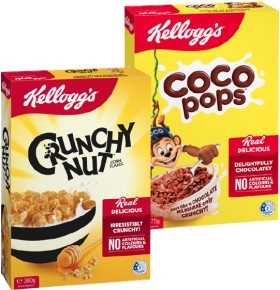 Kelloggs-Crunchy-Nut-Corn-Flakes-380g-Coco-Pops-375g-or-Chocos-Froot-Loops-285g on sale