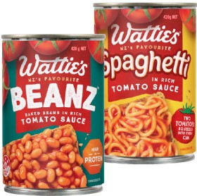 Watties-Baked-Beanz-or-Spaghetti-420g on sale