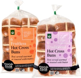 Woolworths+Traditional+or+Fruitless+Hot+Cross+Buns+6+Pack