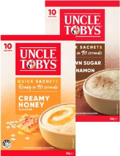 Uncle-Tobys-Quick-Sachets-10-Pack on sale