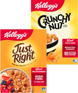 Kellogg%26rsquo%3Bs+Just+Right+740g%2C+Crunchy+Nut+Corn+Flakes+640g+or+Froot+Loops+460g