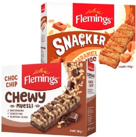 Flemings-Chewy-Muesli-Bars-165-180g-or-Snacker-162g on sale