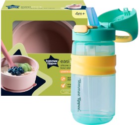 Tommee-Tippee-On-the-Go-Straw-Cup-500ml-or-Silicone-Bowl-Spoon on sale