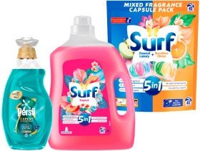 Surf-Laundry-Liquid-4L-Surf-Laundry-Capsules-4550s-or-Persil-Quickwash-194L on sale