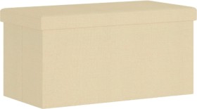 Flexi+Storage+Living+760+x+380+x+380mm+Oyster+Grey+Non-Woven+Linen+Ottoman