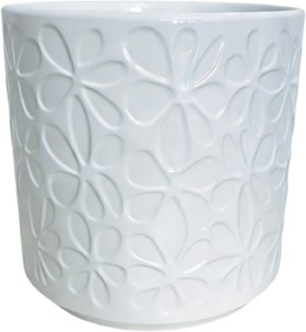 Astin-Sinclair-Flowers-245mm-x-245mm-Indoor-Ceramic-Pot-in-White on sale