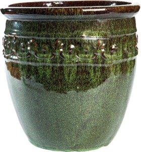 Tuscan+Path+54+x+52cm+Green+Glazed+Studded+Pot
