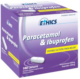 Ethics-Paracetamol-500mg-Ibuprofen-200mg-100-Caplets on sale