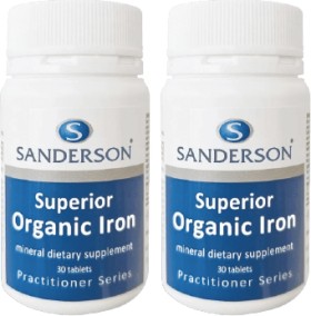Sanderson+Superior+Organic+Iron+30+Tablets