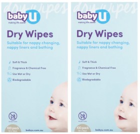 Baby+U+Dry+Wipes+100+Pack