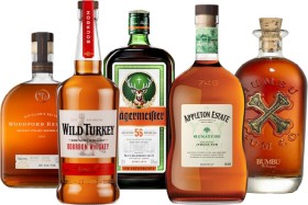 Woodford-Reserve-Bourbon-700ml-Wild-Turkey-1L-Jgermeister-700ml-Appleton-Estate-Signature-Blend-Rum-1L-or-Bumbu-Original-Rum-700ml on sale