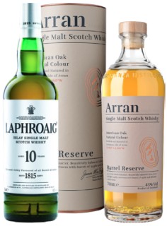 Laphroaig+10yo+Single+Malt+Whisky+700ml+or+The+Arran+Barrel+Reserve+Single+Malt+Whisky+700ml