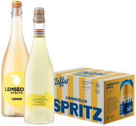 Squealing+Pig+Squealini+Zesty+Lemon+Wine+Spritz%2C+Lemsecco+Spritz+Range+750ml+or+Zeffer+Spritz+Range+6+x+330ml+Cans