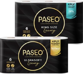 Paseo+4+Ply+Ultrasoft+or+King+Size+Toilet+Tissue+6+Pack