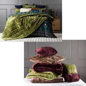 Fieldcrest+Luxe+Velvet+Comforter+Set+-+Green