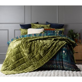 Fieldcrest-Luxe-Velvet-Comforter-Set-Green on sale