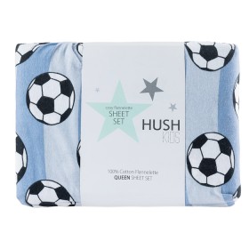 Hush+Kids+Soccer+Flannelette+Sheet+Set