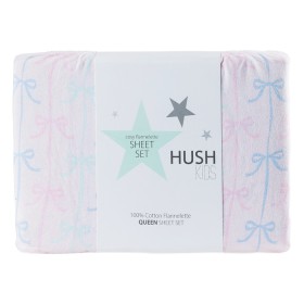 Hush-Kids-Pretty-Bow-Flannelette-Sheet-Set on sale