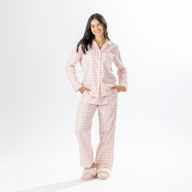 bbb-Sleep-Pink-Gingham-Flannelette-PJ-Set on sale