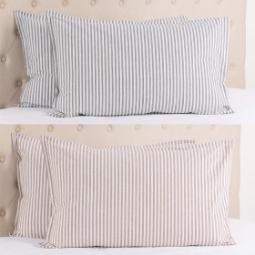 Fieldcrest+Stonewashed+Cotton+Stripe+Pillowcase+Pair
