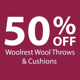 50%25+off+Woolrest+Wool+Throws+%26amp%3B+Cushions