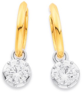 10ct+1.5ct+Total+Weight+Lab+Grown+Diamond+Dangle+Hoops